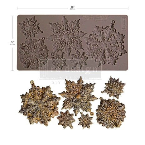 Koristemuotti 12x25 cm - Re-Design with Prima Frosted Snowflake Wonders Decor Moulds