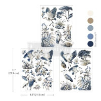 Siirtokuva 27x63 cm, Re-Design with Prima Silver Heron Middy Transfers
