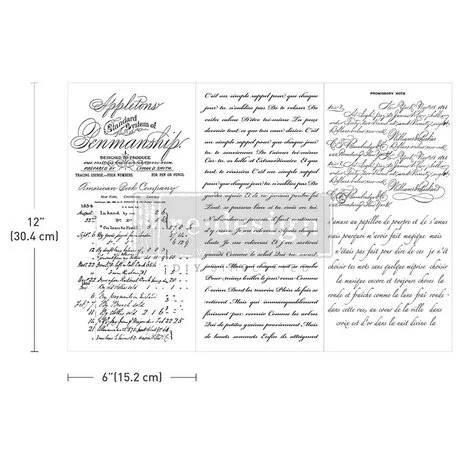 Siirtokuva 30x45 cm - Re-Design with Prima Small Transfers Vintage Script Mastery