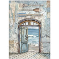Riisipaperi 21x29 cm - Stamperia Silent Sea Rice Paper Door