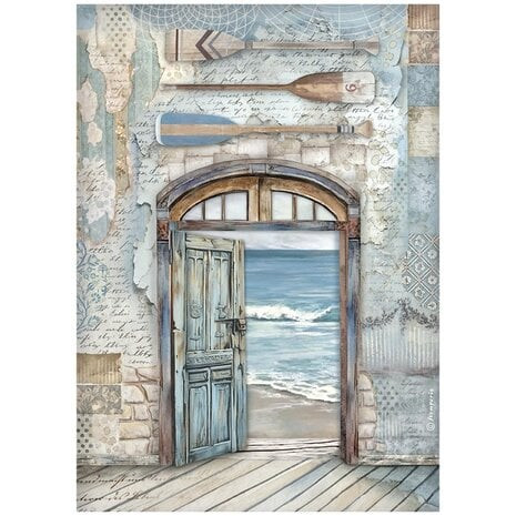 Riisipaperi 21x29 cm - Stamperia Silent Sea Rice Paper Door