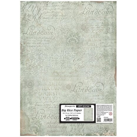 Riisipaperi 50x70 cm - Stamperia Art Stories Big Rice Paper Manuscript Pattern