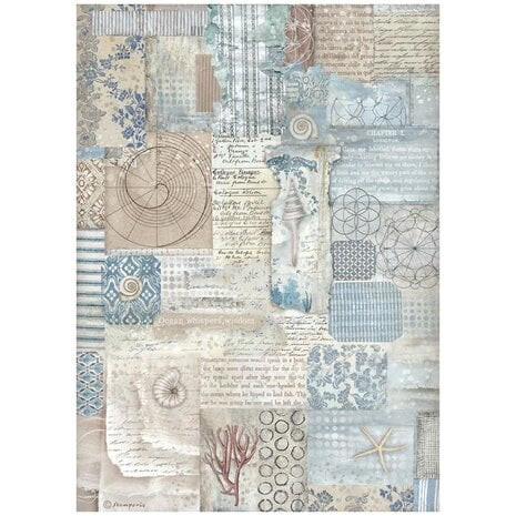 Riisipaperi 21x29 cm - Stamperia Silent Sea Rice Paper Texture