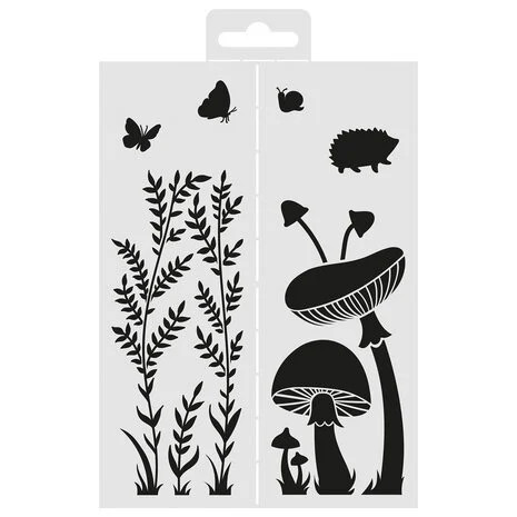 Sabluuna 18x13 cm - Aladine Stencil Herb Mushroom