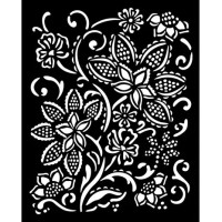 Sabluuna 20x25 cm - Stamperia Timeless Thick Stencil Batik Flowers