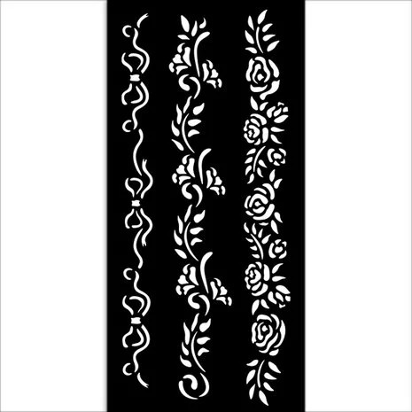 Sabluuna 12x25 cm - Stamperia Timeless Thick Stencil 3 Borders