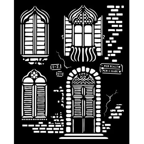 Sabluuna 20x25 cm - Stamperia Venice City of Art Thick Stencil Windows