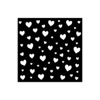 Sabluuna 12x12 cm - Stamperia Timeless Thick Stencil Hearts