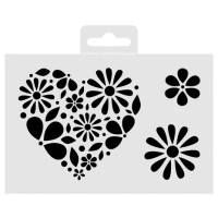 Sabluuna 10x15 cm - Aladine Stencil Heart Of Flowers