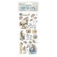 Siirtokuva 10x21 cm - Stamperia Silent Sea Rub-On Horses