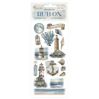 Siirtokuva 10x21 cm - Stamperia Silent Sea Rub-On Lighthouse