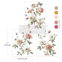 Siirtokuva 27x60 cm - Re-Design Middy Transfers  Creamy Blush Blooms