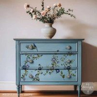 Siirtokuva 27x63 cm, Re-Design with Prima Blue Nest Blooms Middy Transfers
