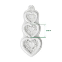 Silikonimuotti - Katy Sue Designs Cosmic Shimmer Silicone Mould Ornate Heart Trio
