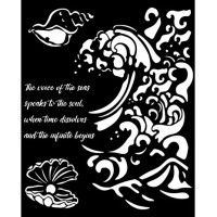 Sabluuna 20x25cm - Stamperia Silent Sea Thick Stencil Wave and Shell