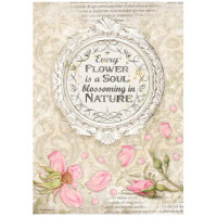 Riisipaperi 21x29 cm - Stamperia Romantic Garden House Frame With Quote