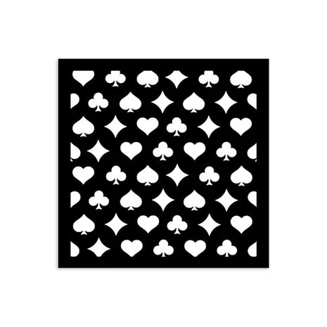 Sabluuna 12x12 cm - Stamperia Alice in Christmas Thick Stencil Poker Cards