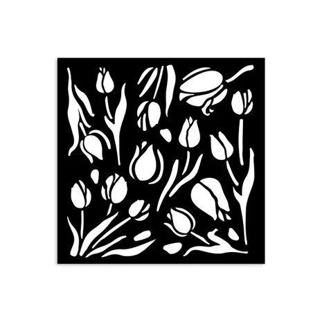 Sabluuna 12x12 cm - Stamperia Art of Travelling Thick Stencil Tulips