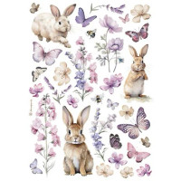Riisipaperi 21x29 cm - Stamperia Bunny and Buttlerfly Rice Paper
