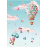 Riisipaperi 21x29 cm - Stamperia Candy Christmas Rice Paper Air Balloons