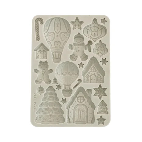 Koristemuotti 15x21 cm - Stamperia Candy Christmas Silicon Mould Gingerbreads