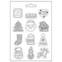 Koristemuotti 15x21 cm - Stamperia Candy Christmas Soft Mould Elements