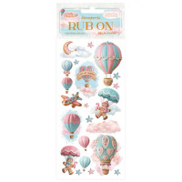 Siirtokuva 10x21 cm - Stamperia Candy Christmas Rub-on Air Balloons