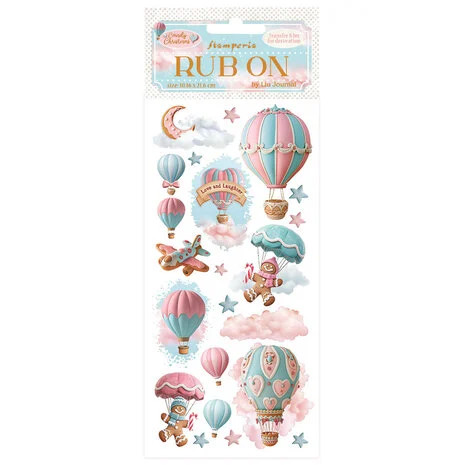 Siirtokuva 10x21 cm - Stamperia Candy Christmas Rub-on Air Balloons