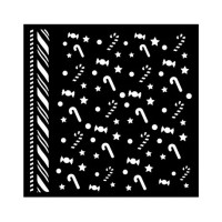 Sabluuna 18x18 cm - Stamperia Candy Christmas Thick Stencil Candycanes Pattern