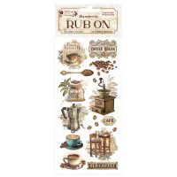 Siirtokuva 10x21 cm - Stamperia Coffee and Chocolate Rub-On Vintage Coffee Moments
