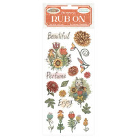 Siirtokuva 10x21 cm - Stamperia Furry Friends Rub-On Flowers