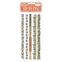 Siirtokuva 10x21 cm - Stamperia Furry Friends Rub-On Stripes 