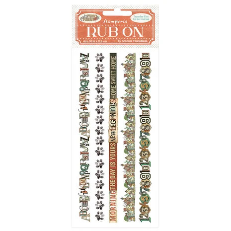 Siirtokuva 10x21 cm - Stamperia Furry Friends Rub-On Stripes 