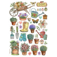 Riisipaperi 21x29 cm - Stamperia Garden Tools Rice Paper