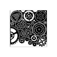Sabluuna 12x12 cm - Stamperia Gears Pattern Thick Stencil