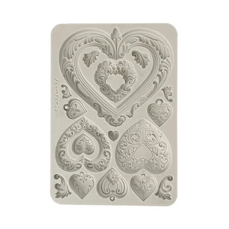 Koristemuotti 15x21 cm - Stamperia Silicon Mould Hearts