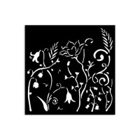 Sabluuna 12x12 cm - Stamperia Hidden Grove Thick Stencil Flowers