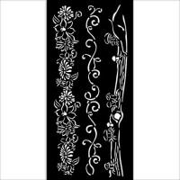 Sabluuna 12x25 cm - Stamperia Hidden Grove Thick Stencil 3 Borders