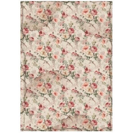 Riisipaperi 21x29 cm - Stamperia House of Roses Rice Paper Fabric