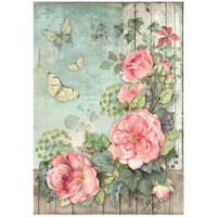Riisipaperi 21x29 cm - Stamperia House of Roses Rice Paper Flowers Corner