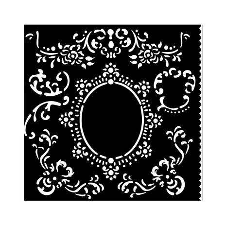 Sabluuna 18x18 cm - Stamperia Hidden Grove Thick Stencil Border with Frame