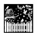 Sabluuna 18x18 cm - Stamperia Hidden Grove Thick Stencil Fence and Birds