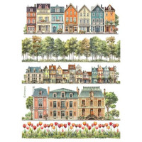 Riisipaperi 21x29 cm - Stamperia Houses Rice Paper