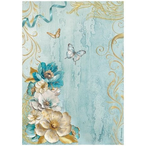 Riisipaperi 21x29 cm - Stamperia Masquerade Rice Paper Flowers Corner