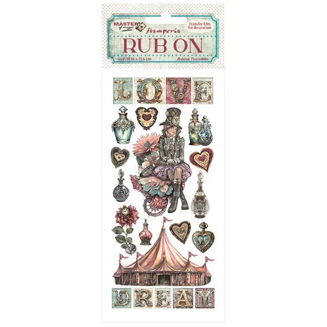 Siirtokuva 10x21 cm - Stamperia Master of Magic Rub-On Circus