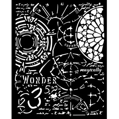 Sabluuna 20x25 cm - Stamperia Master of Magic Thick Stencil Gothic Texture