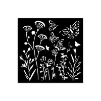 Sabluuna 12x12 cm - Stamperia Poppies and Butterfly Thick Stencil