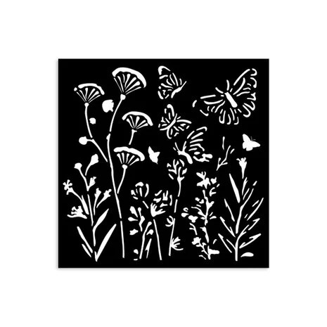 Sabluuna 12x12 cm - Stamperia Poppies and Butterfly Thick Stencil