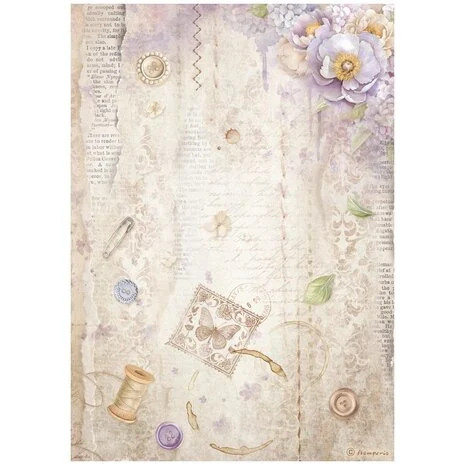 Riisipaperi 21x29 cm - Stamperia Quiet Days Rice Paper Sewing