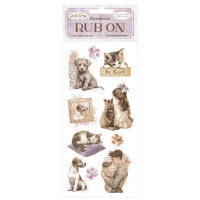 Siirtokuva 10x21 cm - Stamperia Quiet Days Rub-On Dogs and Cats